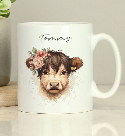 Personalised Highland Cow Mug