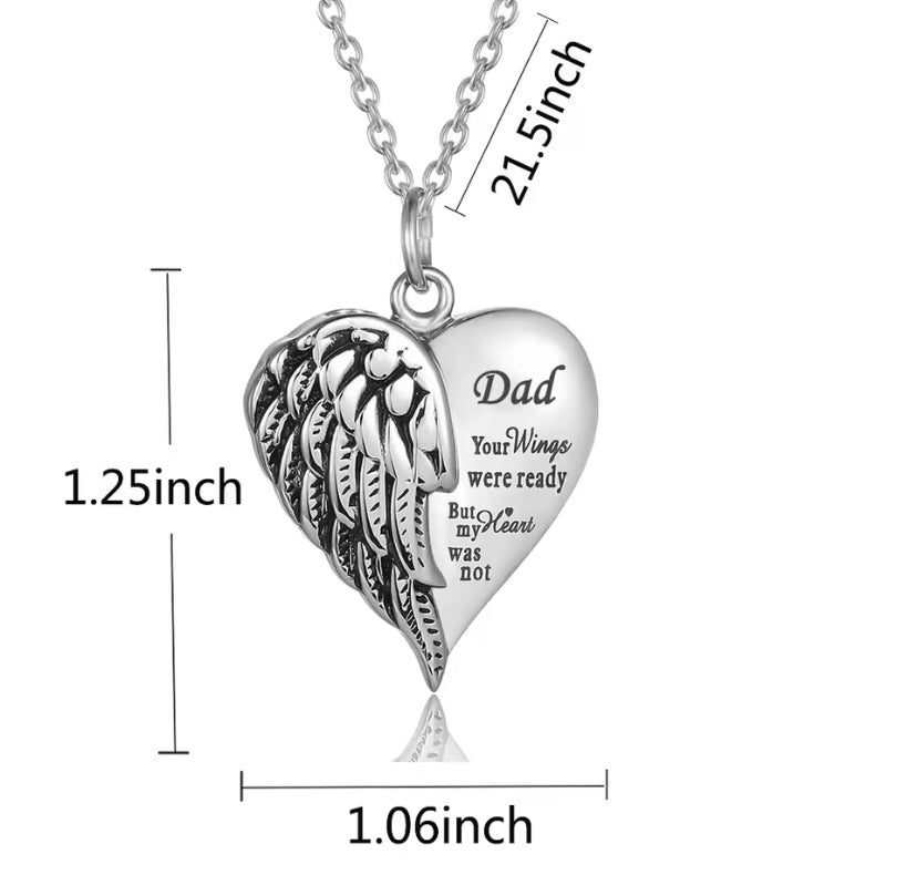 Stainless Steel Memorial Ashes Necklace