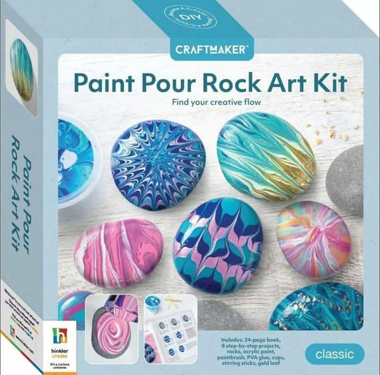 Paint Pour Rock Art