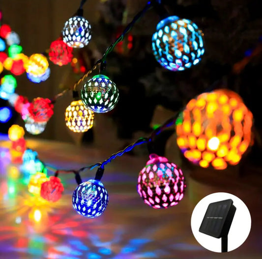 6.5M 30LED Moroccan Ball Solar String Lights