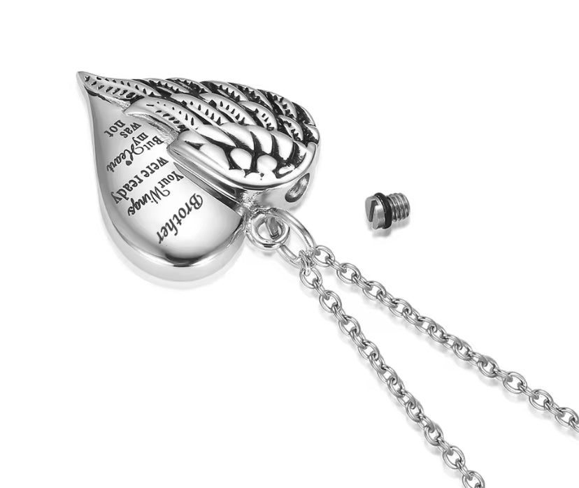 Stainless Steel Memorial Ashes Necklace