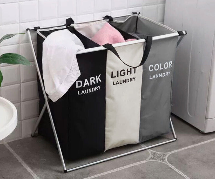 Laundry Basket Large 3 Compartments