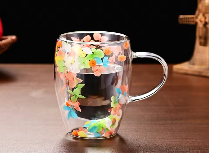 Double Wall Glass Cup With Handle