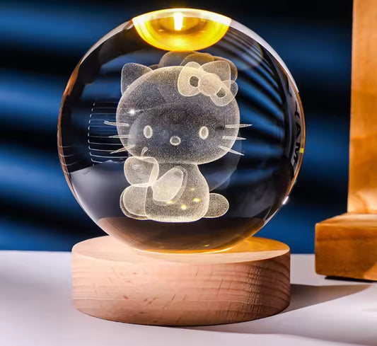 6cm 3D Crystal Ball Crystal Planet Night Light