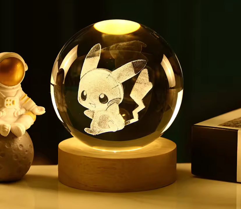 6cm 3D Crystal Ball Crystal Planet Night Light