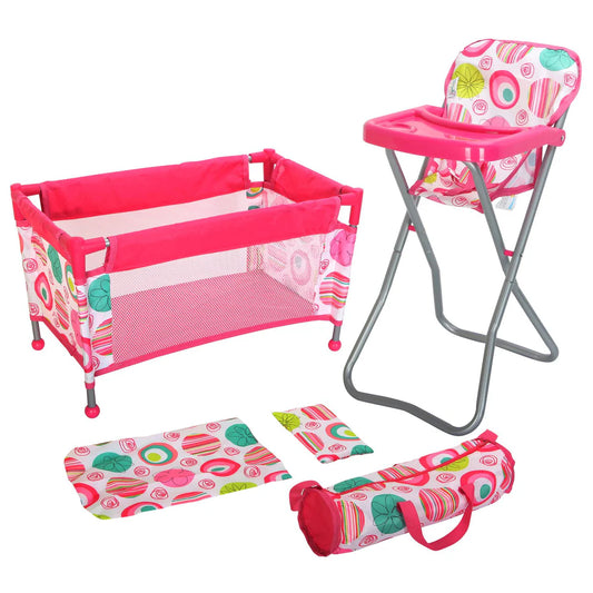 Baby Doll Cot & Highchair Set