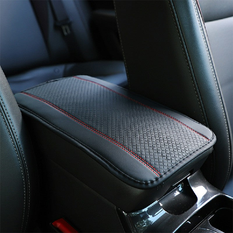 Car Armrest Cushion Cover Center Console Box Pad Car Armrest Protector - Black+Red