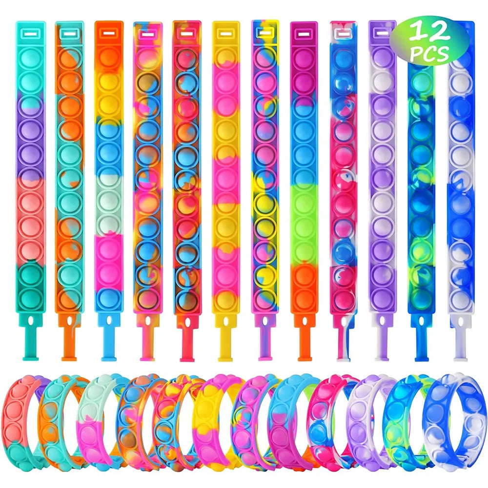 Fidget pop bracelets (12 pack)