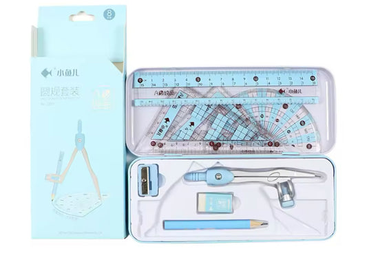 8Pcs/Set Ruler Compass Pencil Set