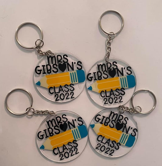 Personalised Teacher Class Keyring