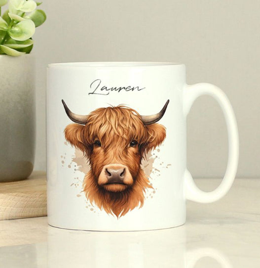 Personalised Highland Cow Mug