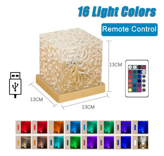 16 Colors Flame Crystal Lamp