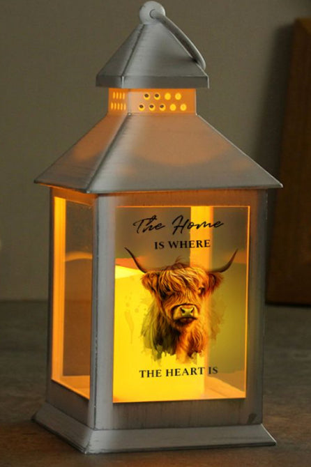 Personalised Highland Cow LED Lantern