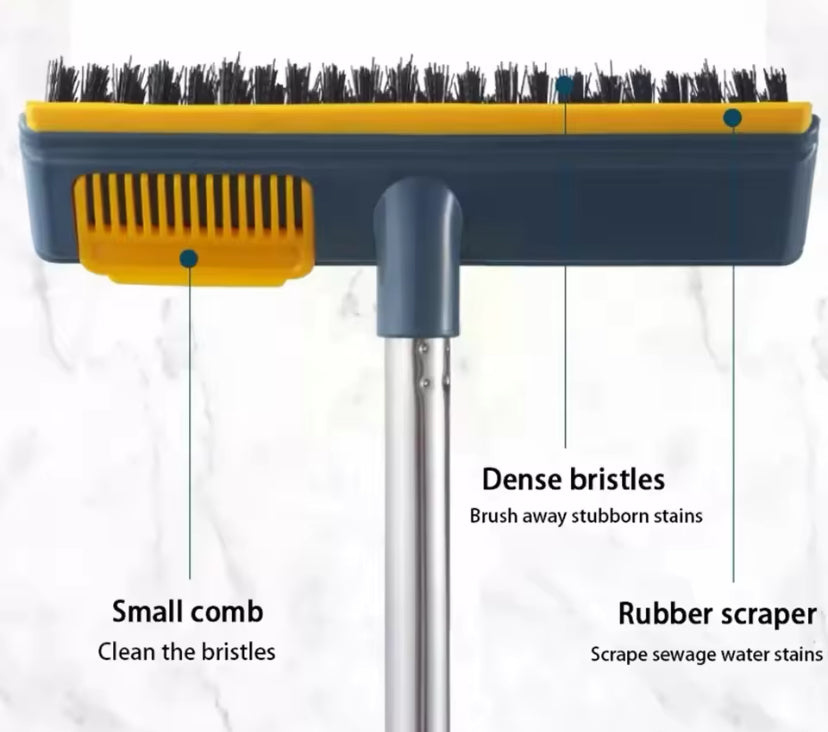 Adjustable 2-in-1 Floor Scrub Brush with Long Handle