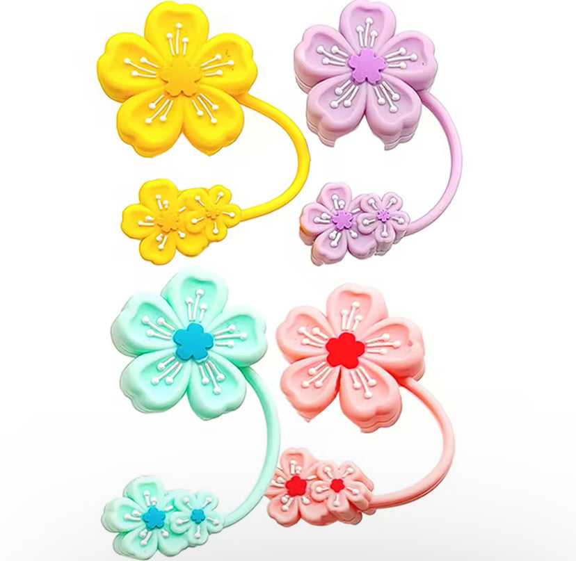 4 Flower Straw Stoppers