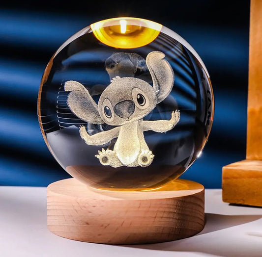 6cm 3D Crystal Ball Crystal Planet Night Light