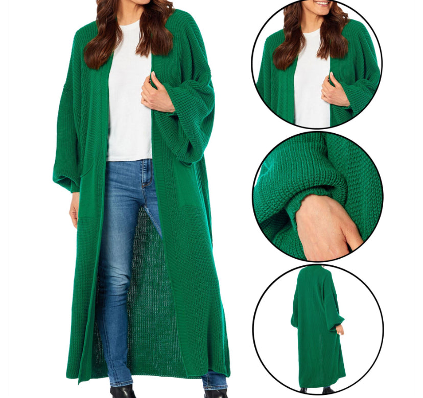 Long Ballon Sleeve Cardigan