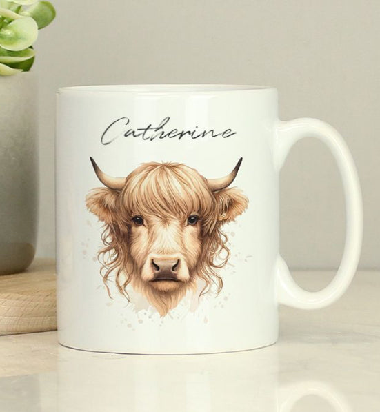 Personalised Highland Cow Mug