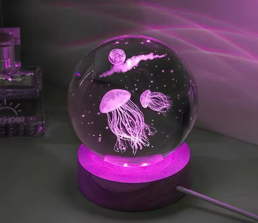 3D Jellyfish Crystal Ball Lamp