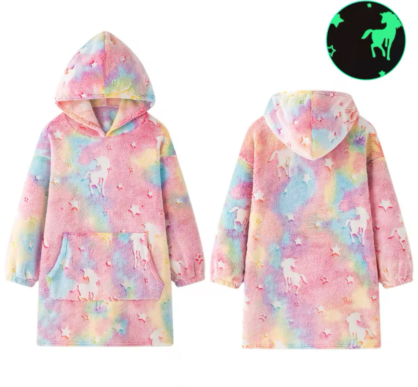 Glow in the Dark Kids Hoodie Blanket