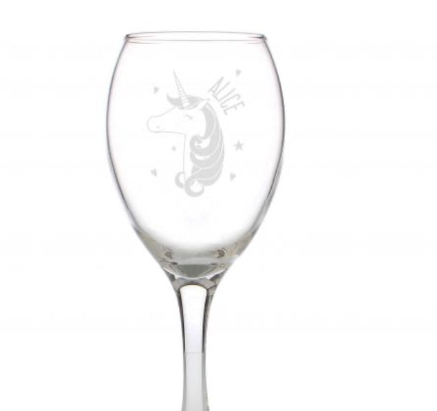 Personalised Unicorn Engraved Wine Glass