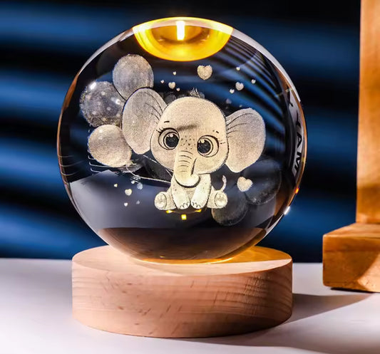 6cm 3D Crystal Ball Crystal Planet Night Light