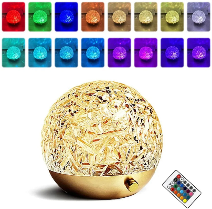 16 Colors Flame Crystal Lamp