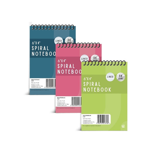 Spiral Notebook 6 x 4 inch Pack of 3