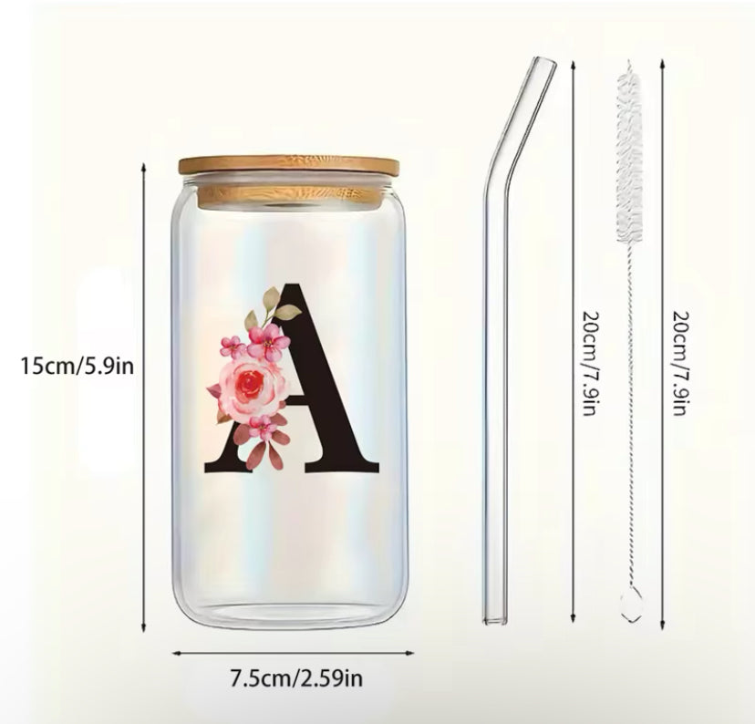 Letter Iced Coffee Jar