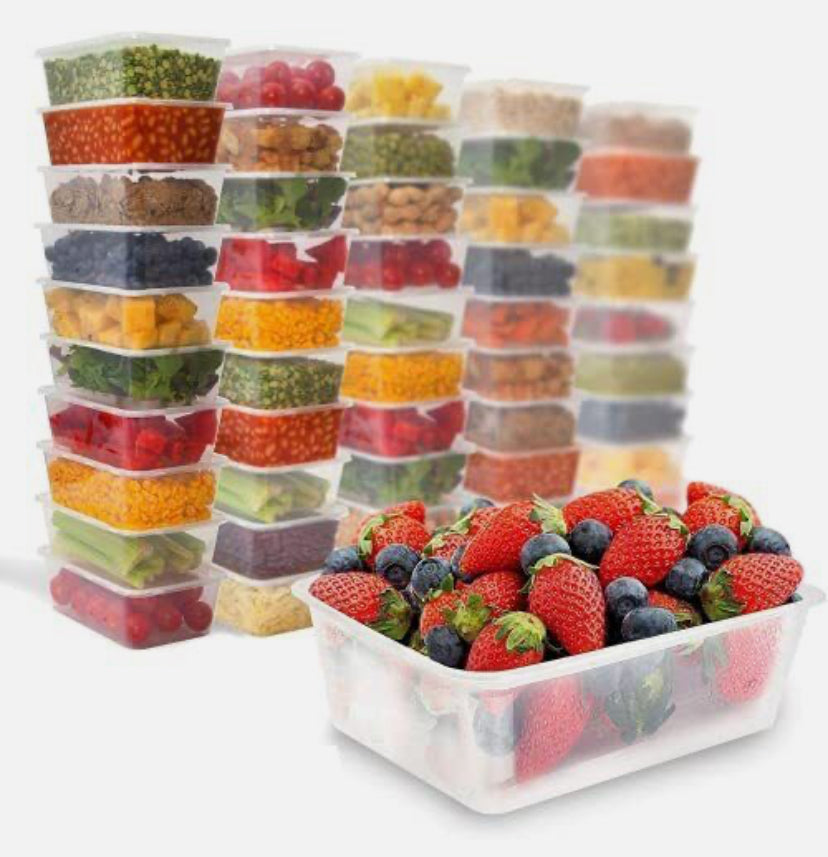 20 x Clear Plastic Containers Tubs with Lids