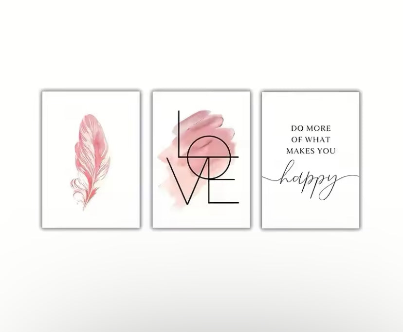 3pc Wall Art Frameless Poster