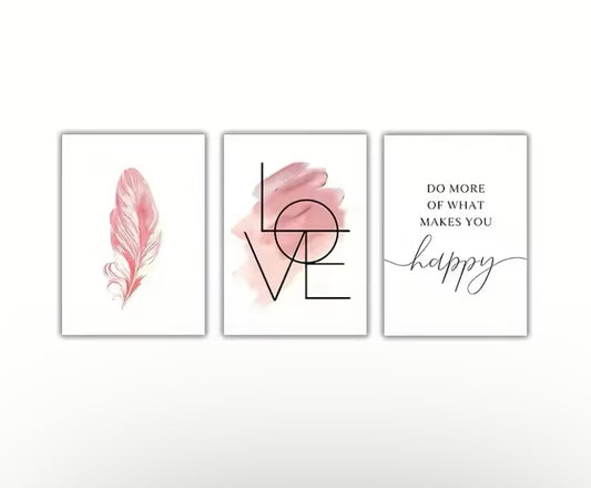 3pc Wall Art Frameless Poster