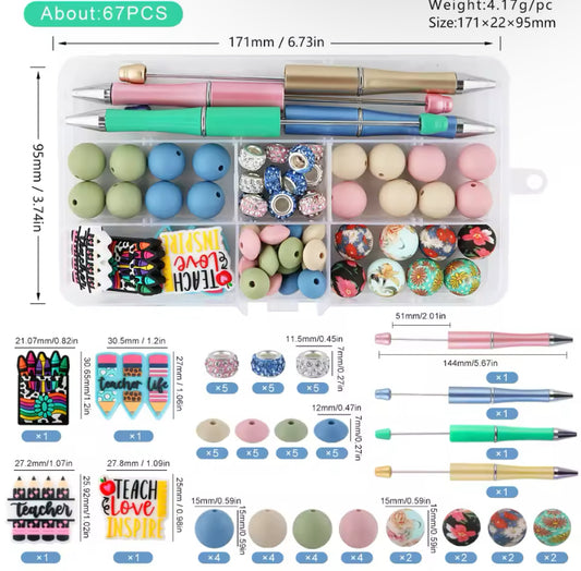 67 Pcs/set New Focal Silicone Beads Pens Set