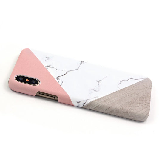 Hard PC Back Cover Marbling Pattern Phone Case for iPhone X/XS - Pink