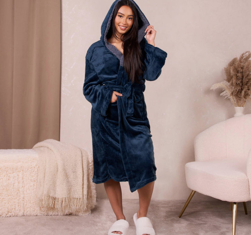 Long Hooded Dressing Gown