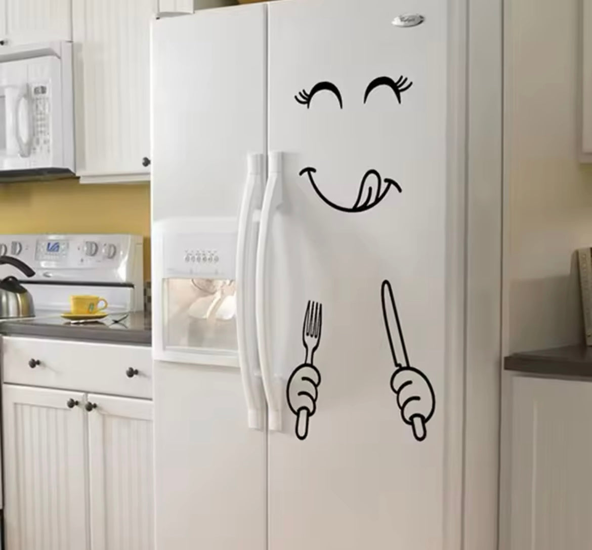 Funny faces sticker for fridge