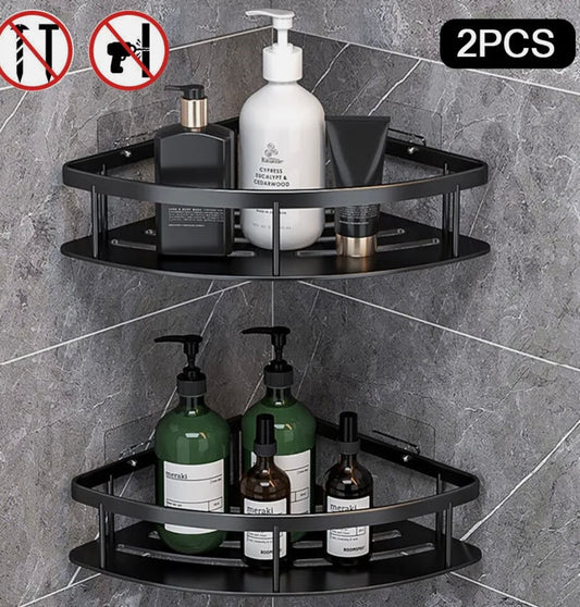 2Pcs Corner Shower Caddy Bathroom Storage Shelf Rack Basket Tray Organiser Tidy