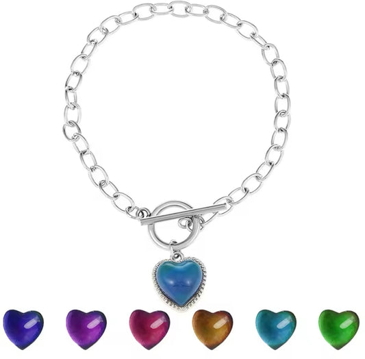 Heart mood change jewellery