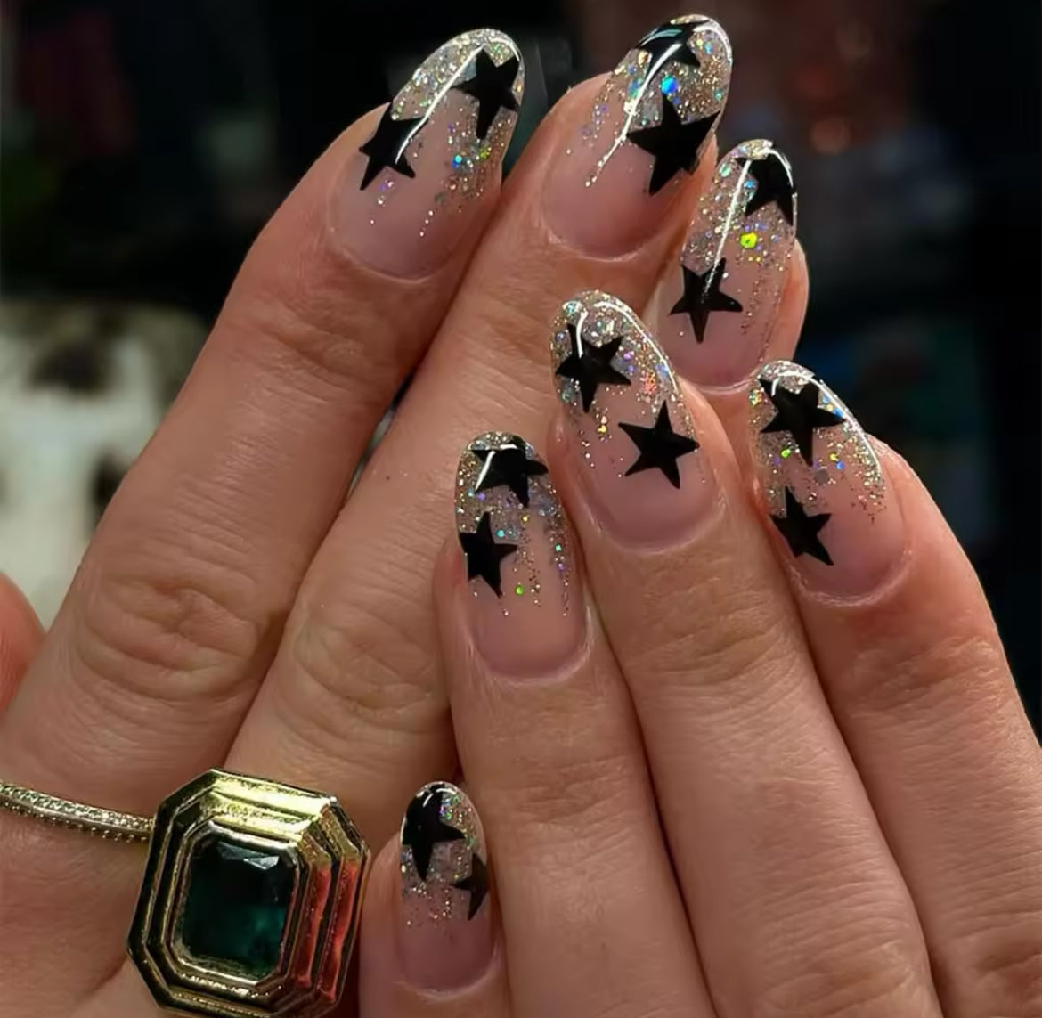 24pcs star press on nails