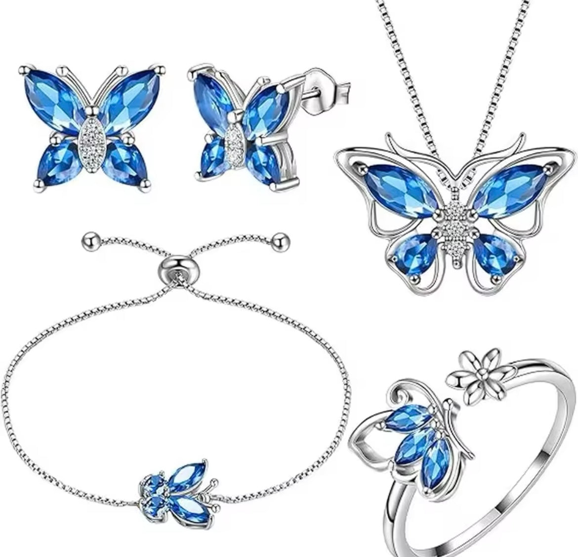 5pcs Butterfly Jewelry Set