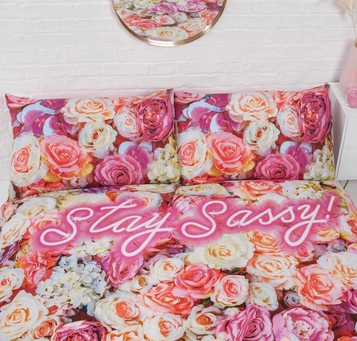 Stay Sassy Neon Floral Print Multicolour Duvet Cover Set