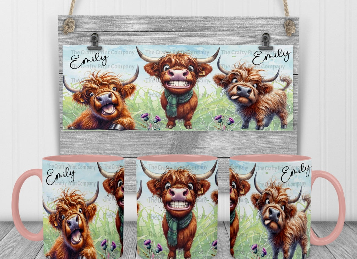 Cows funny faces personalised mug