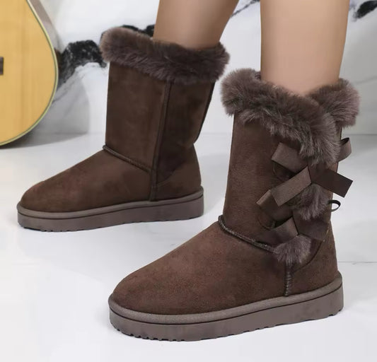 Ladies warm bow boots