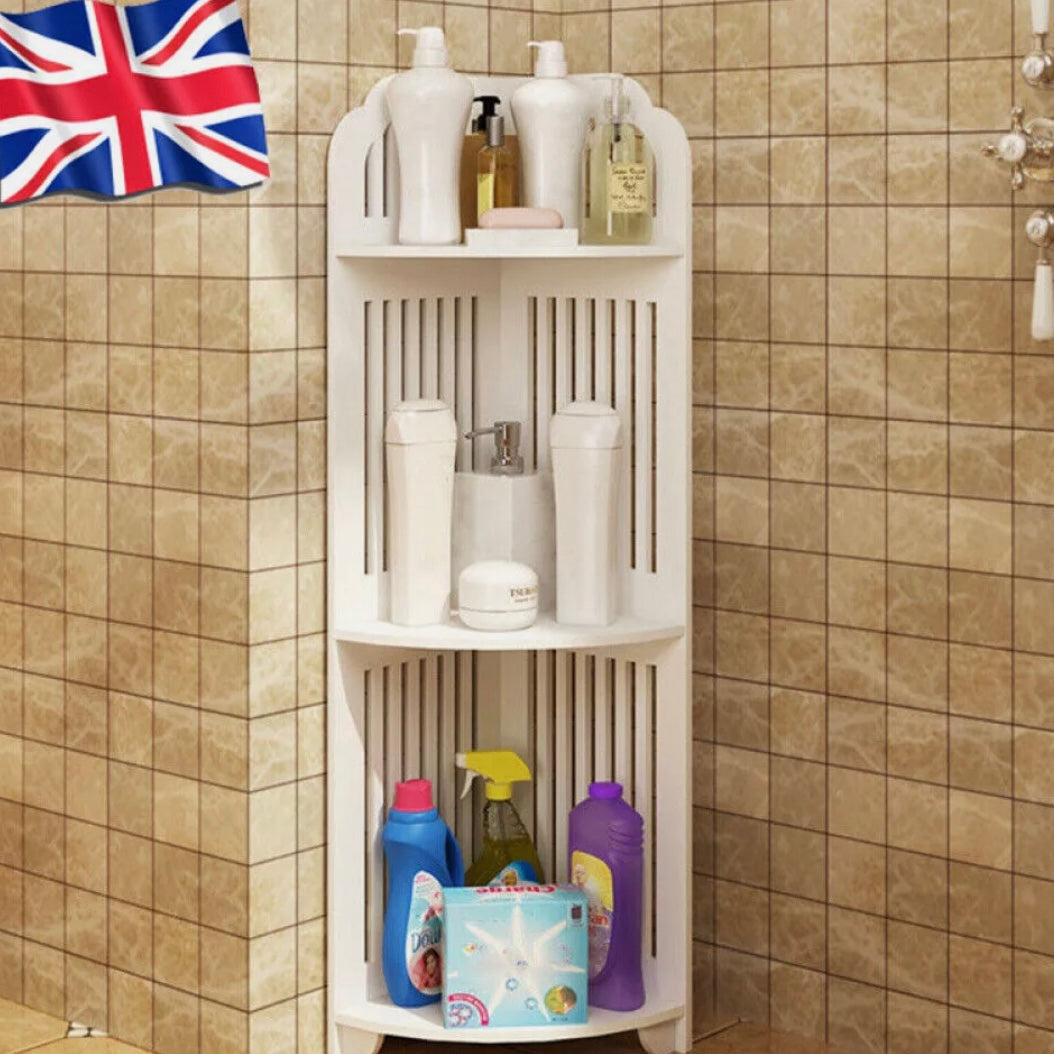 3 Tier Corner Bath Shelf Showers Caddy Storage Rack Unit Organiser Stand White +