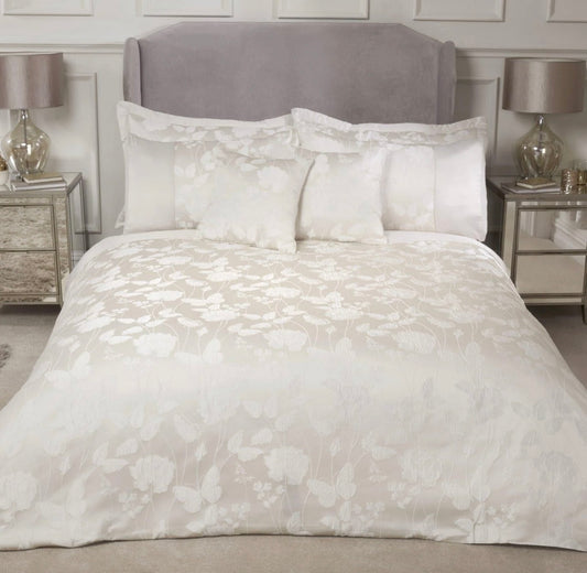 Butterfly Meadow Jacquard Cream Duvet Cover Set