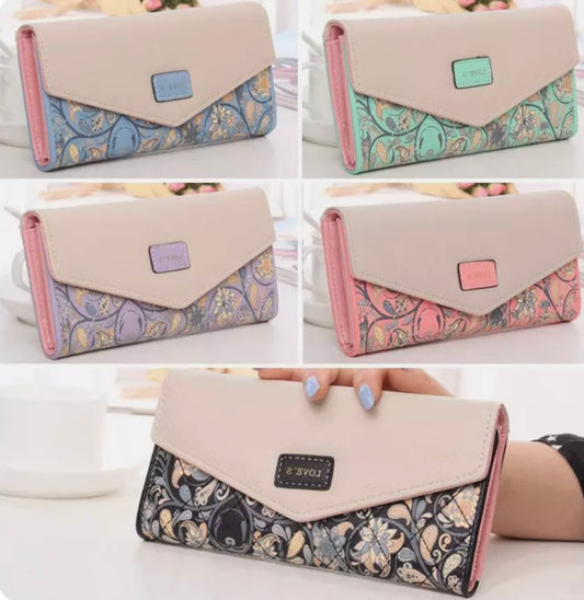 Womens Ladies Wallet Long Purse Envelope Wallet Card Button Clutch Handbag