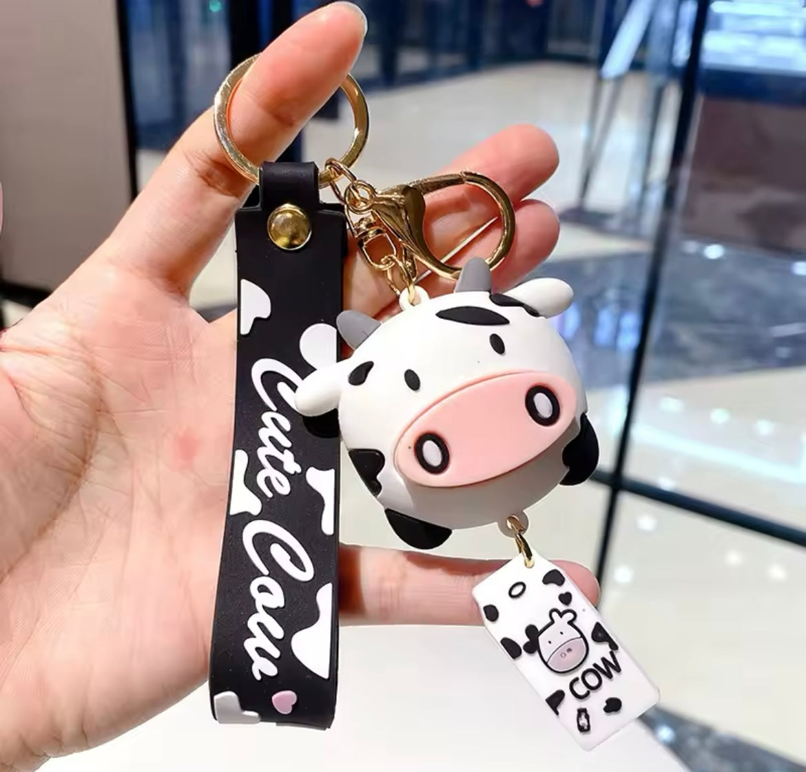 Cow keychain