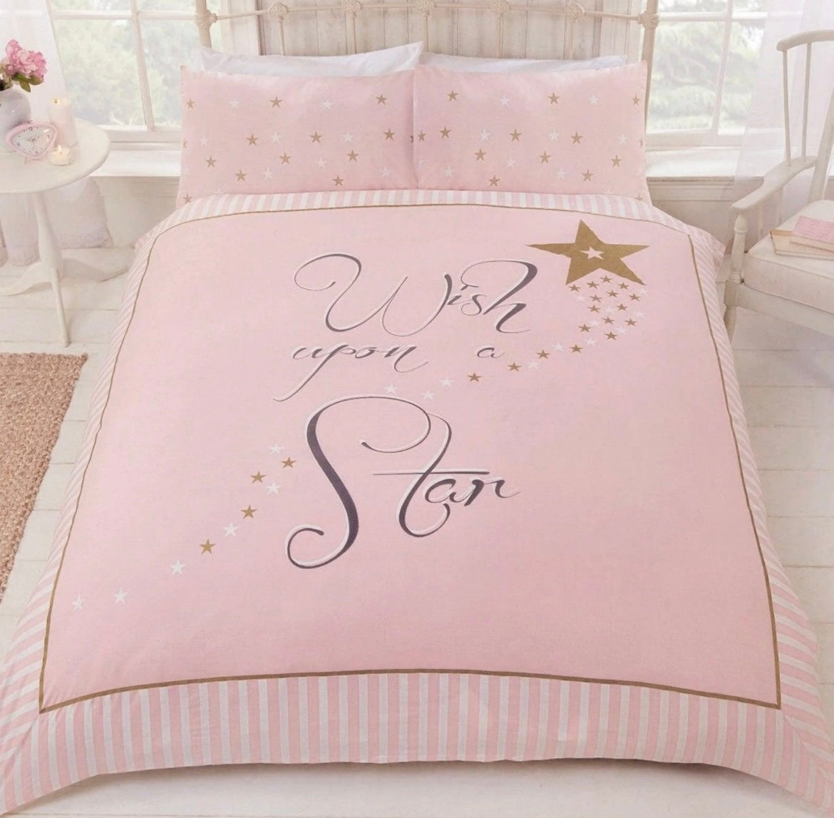 Wish Upon a Star Pink Duvet Cover Set