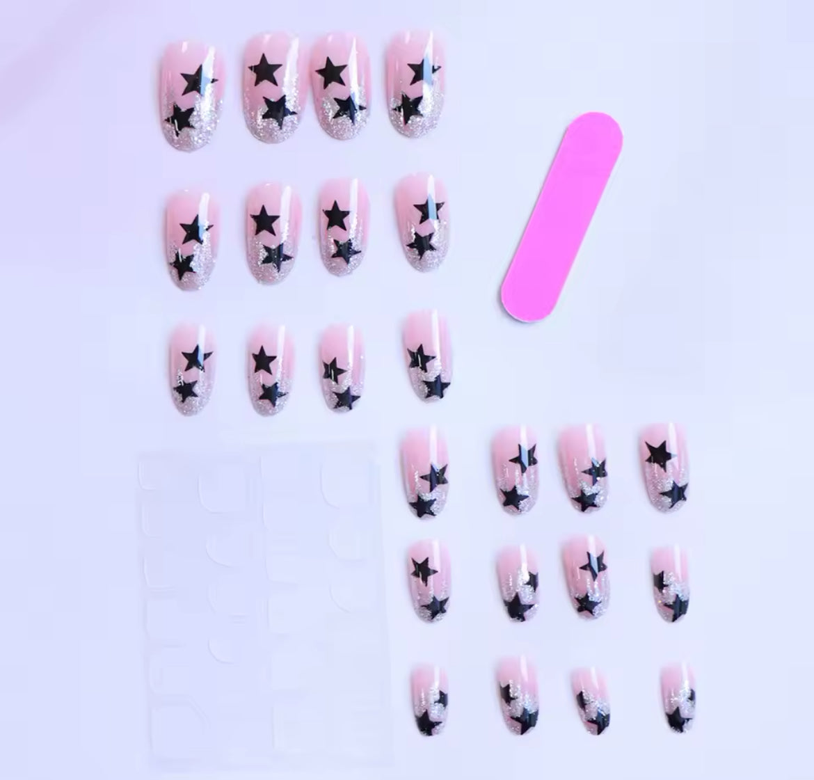 24pcs star press on nails