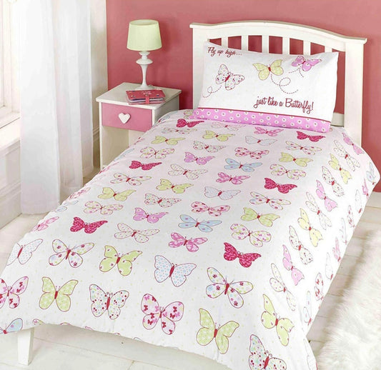 Fly Up High Butterfly Pink Duvet Cover Set